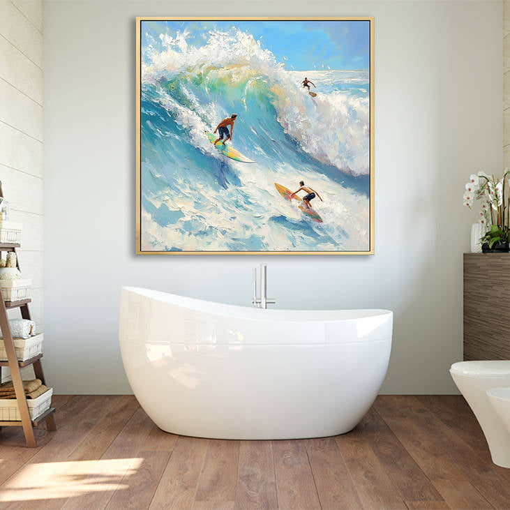 Vibrant Surfing Wave Art #YX226