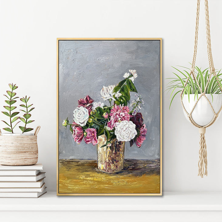Hand Painted Floral Bouquet Canvas Painting #VA360