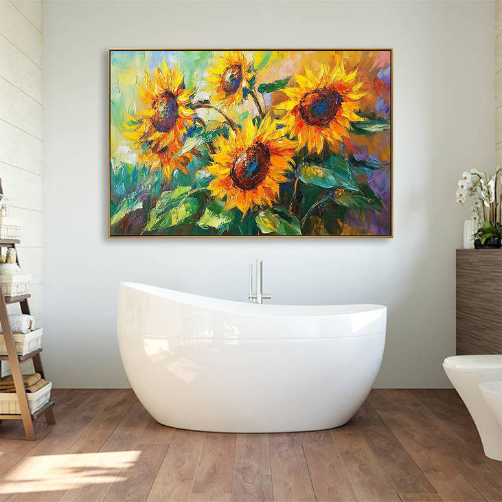 Vibrant Sunflower Hand Painted Artwork #YX349