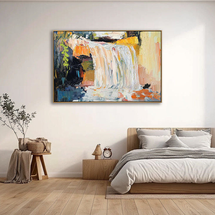 Hand Painted Colorful Waterfall Art #YX102