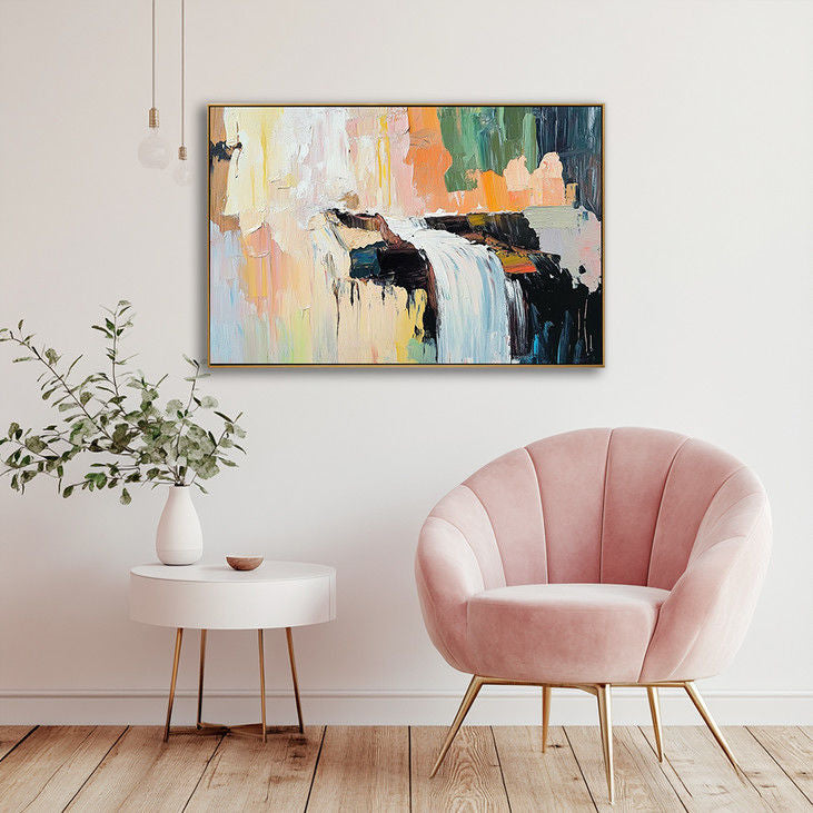 Abstract Waterfall Landscape Canvas Art #YX101
