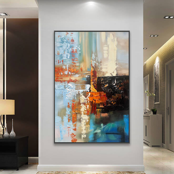 Hand - Painted Modern Abstract Canvas #YX217