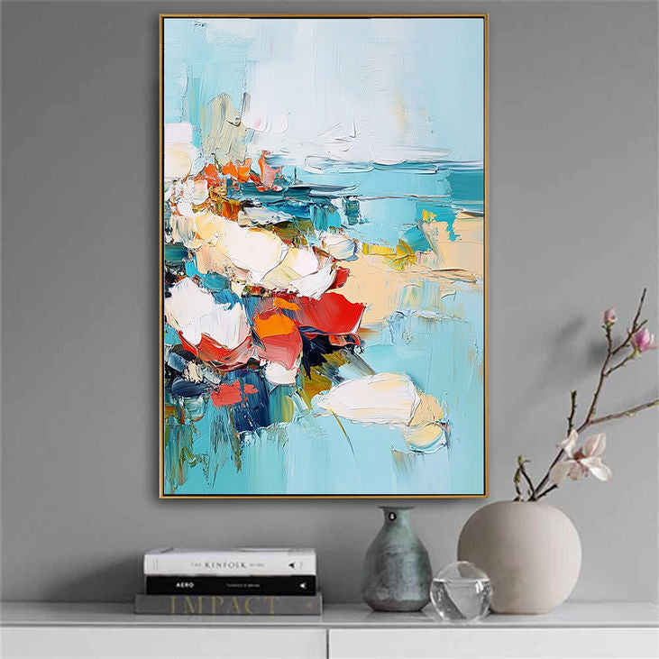 Hand Crafted Abstract Coastal Canvas #YX165