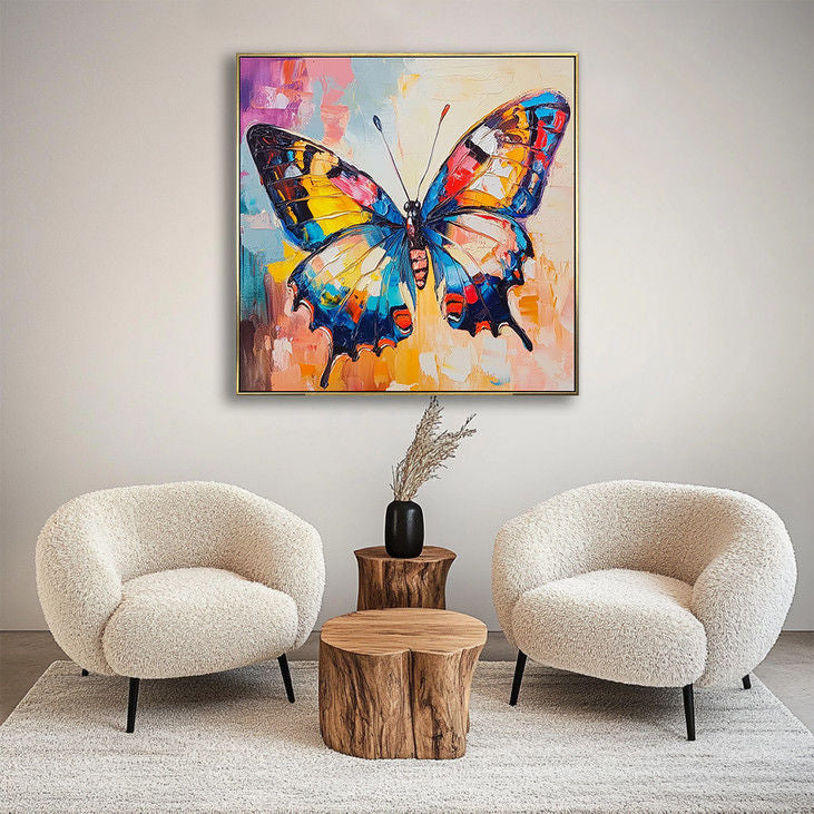 Hand Painted Colorful Butterfly Canvas #YX33