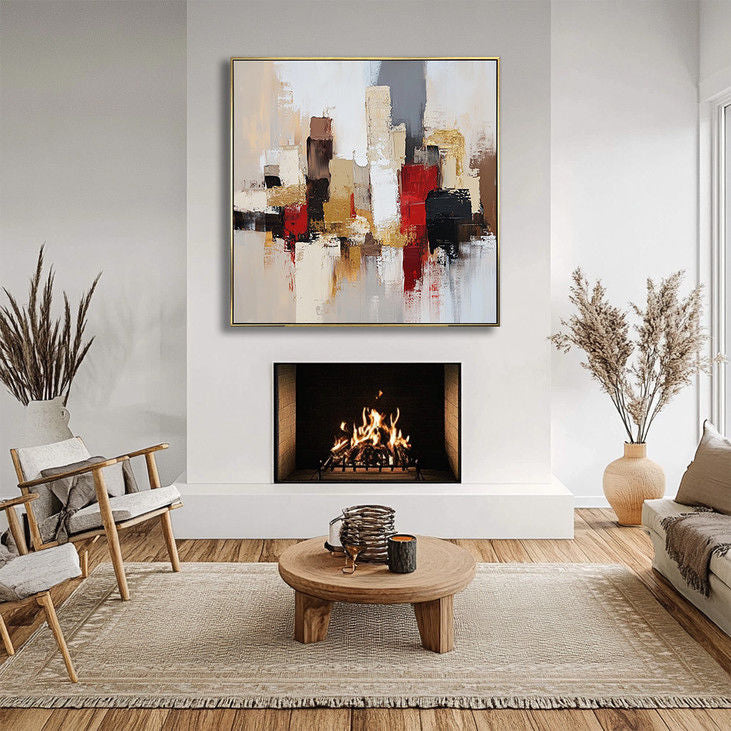 Large Square Abstract City Artwork #YX21