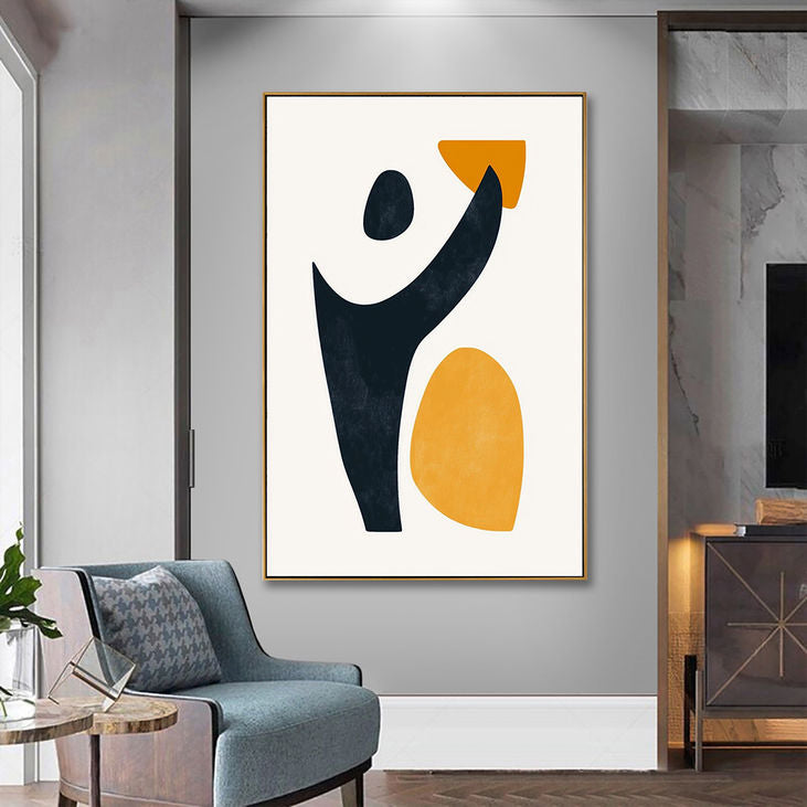 Minimalist Black & Orange Wall Decor #YX178