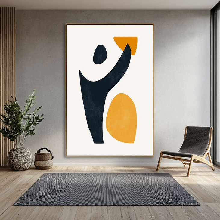 Minimalist Black & Orange Wall Decor #YX178