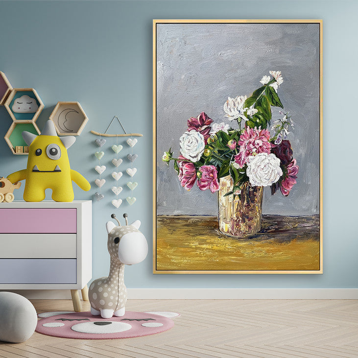 Hand Painted Floral Bouquet Canvas Painting #VA360