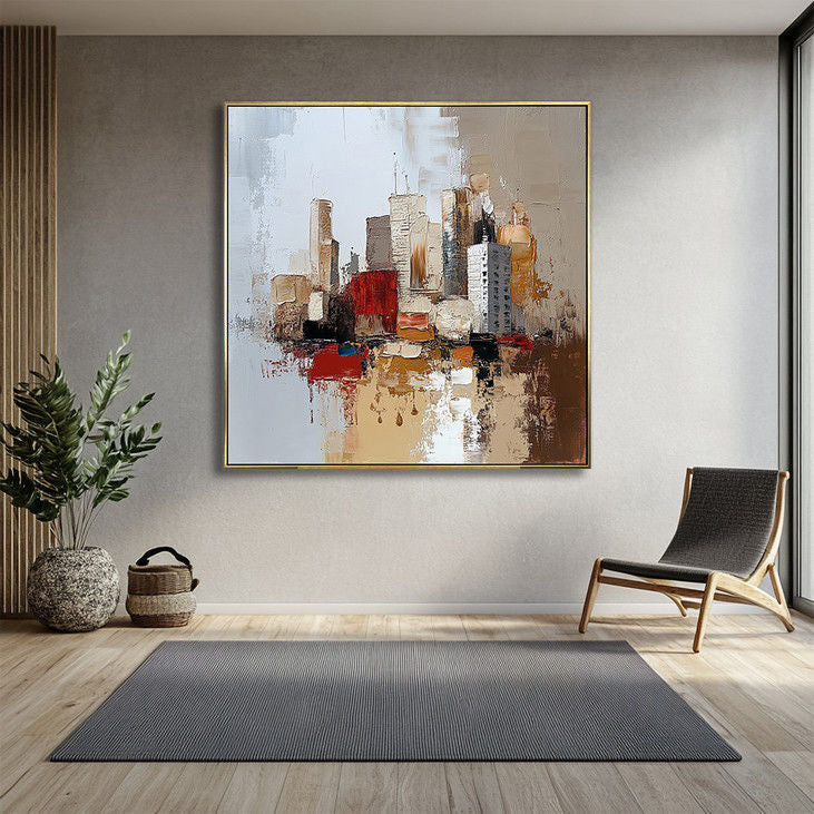 Abstract Hand Painted Cityscape #YX20