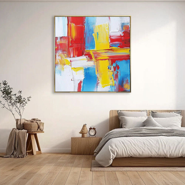 Vibrant Abstract Color Block Canvas Art #YX135