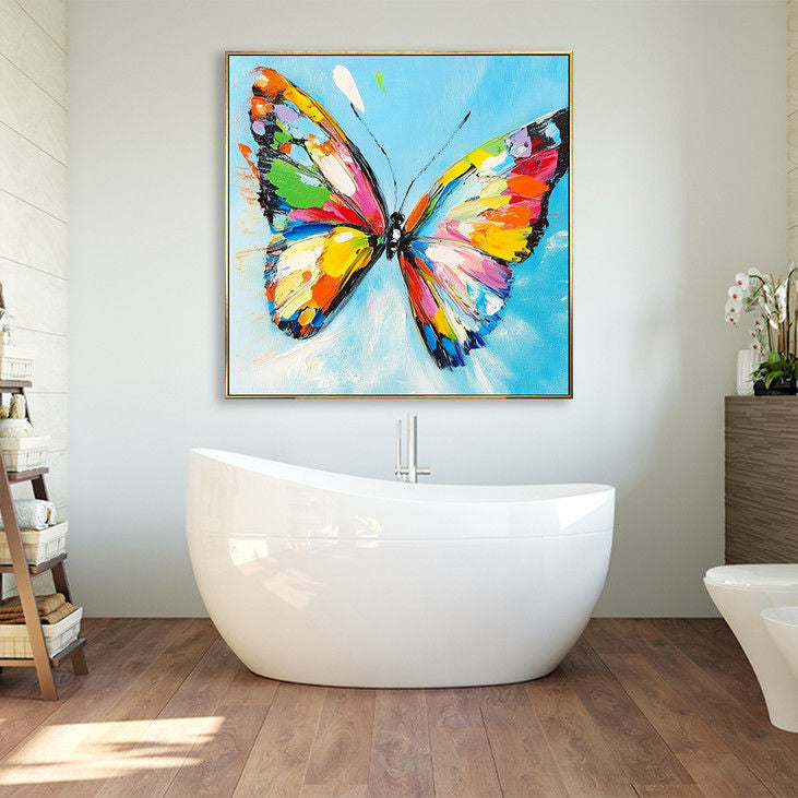 Impasto Colorful Butterfly Canvas Painting #YX132