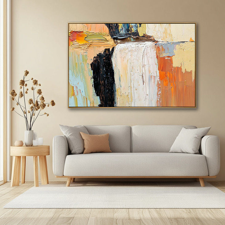 Contemporary Waterfall Painting - Unique Abstract Design #YX124