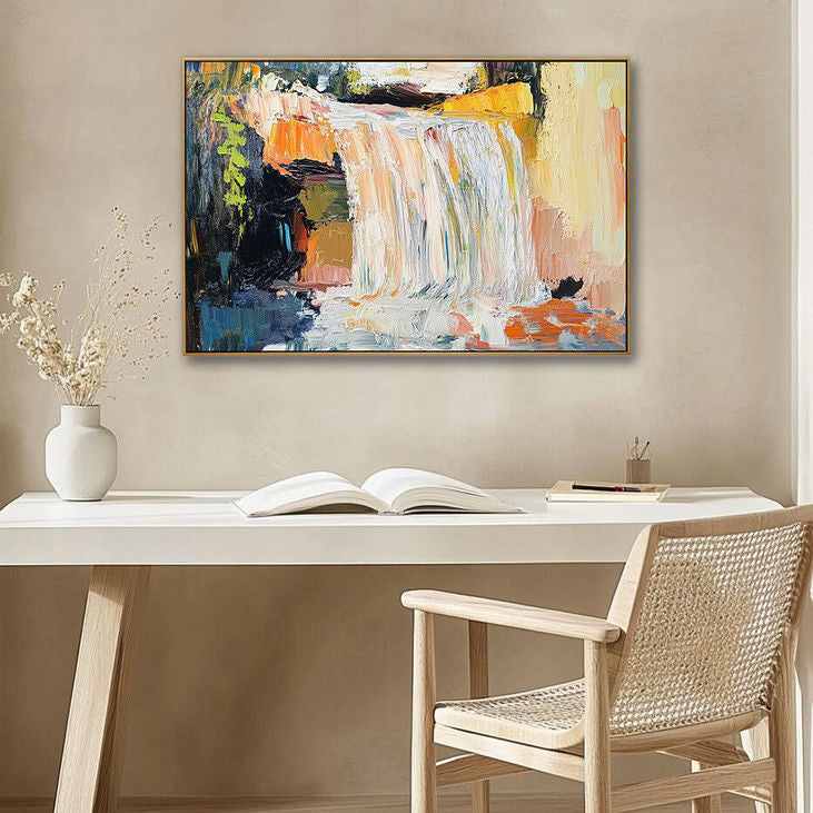 Hand Painted Colorful Waterfall Art #YX102