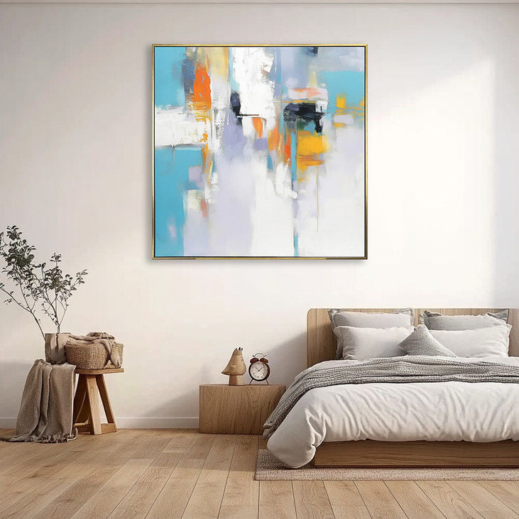 Contemporary Blue Based Abstract Art #YX136