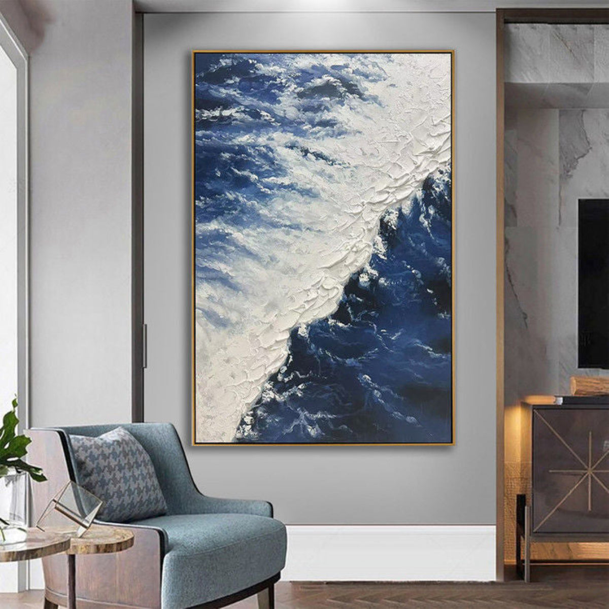 Impasto Ocean Wave Canvas Art #YX72