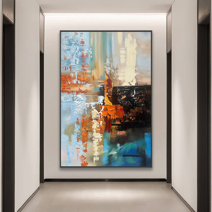 Hand - Painted Modern Abstract Canvas #YX217