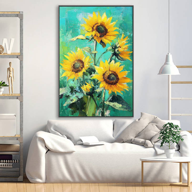 Hand Painted Sunflower Canvas Art #YX326