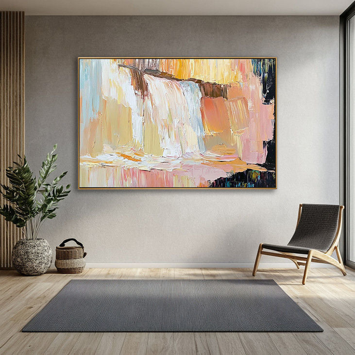 Abstract Pastel Waterfall Art #YX109