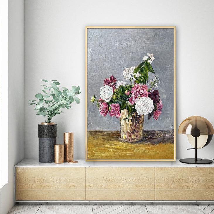Hand Painted Floral Bouquet Canvas Painting #VA360