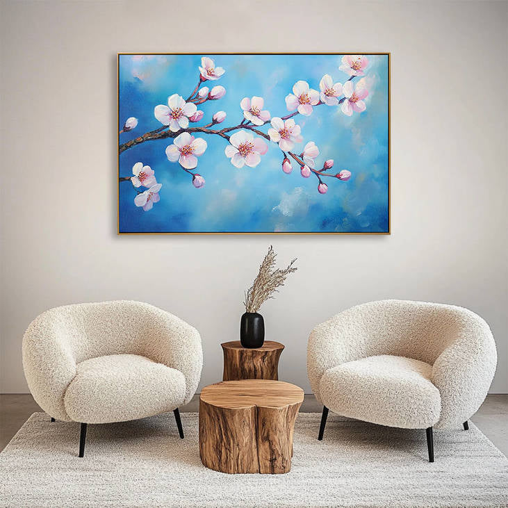 Hand Painted Cherry Blossom Canvas Art #YX346