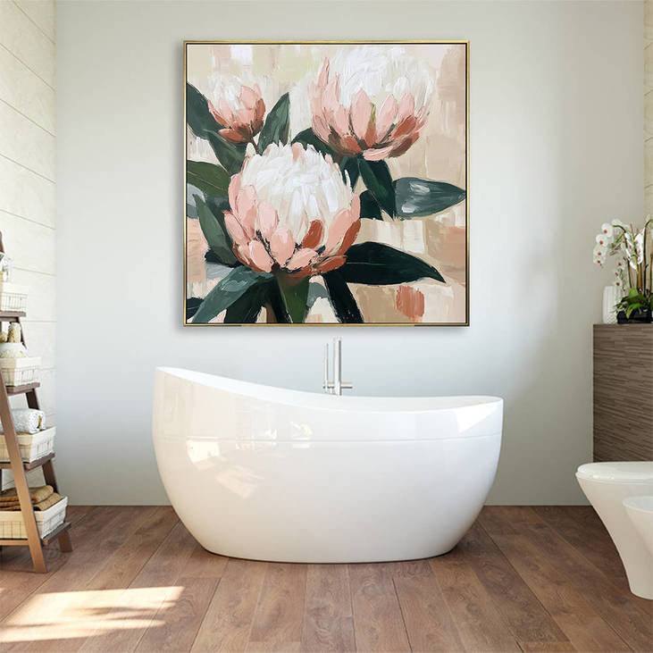Hand Painted Protea Flower Canvas Art #YX341