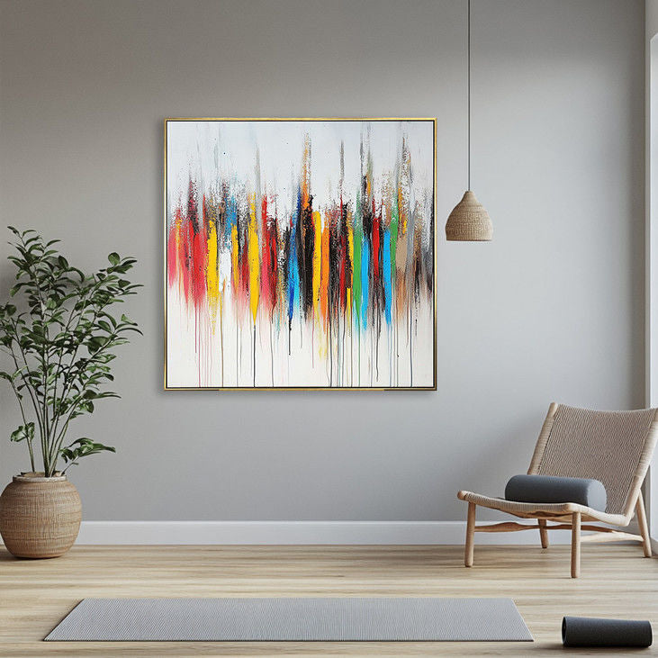 Colorful Drip Abstract Canvas Art #YX137
