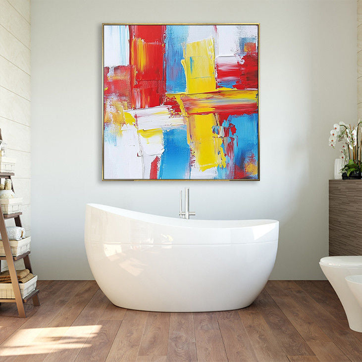 Vibrant Abstract Color Block Canvas Art #YX135