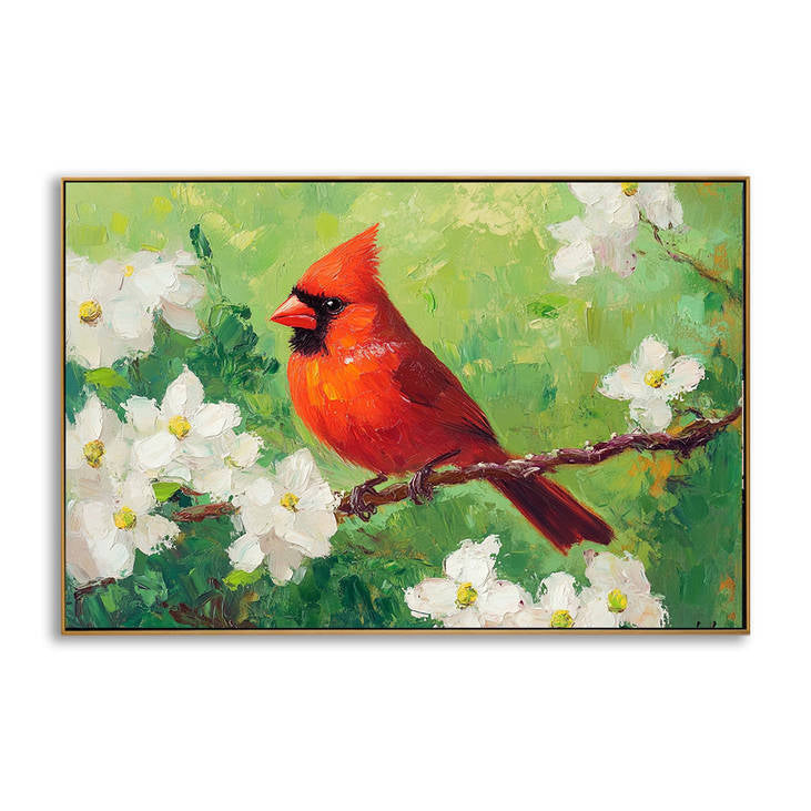 Hand Painted Red Cardinal Art #YX205