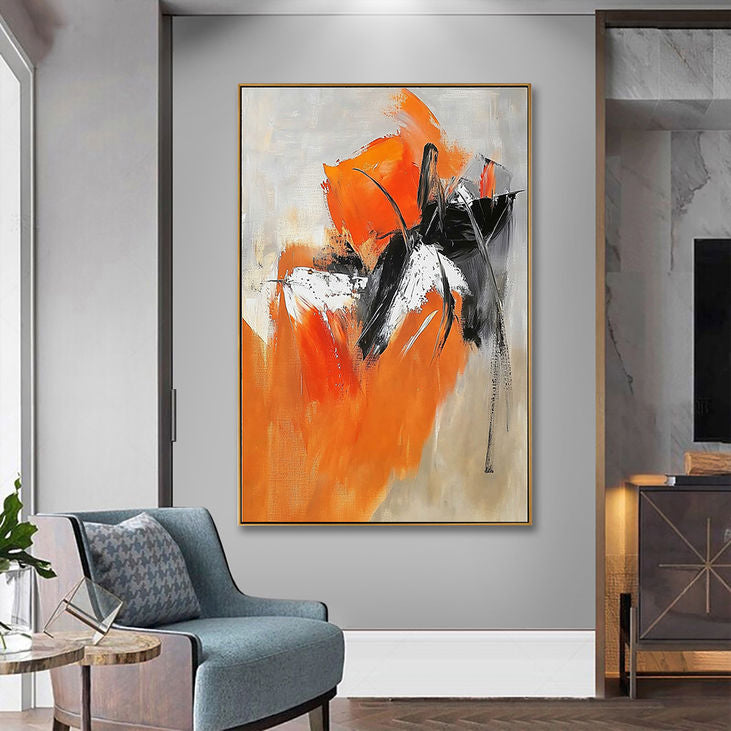 Hand - Painted Modern Abstract Canvas # YX174