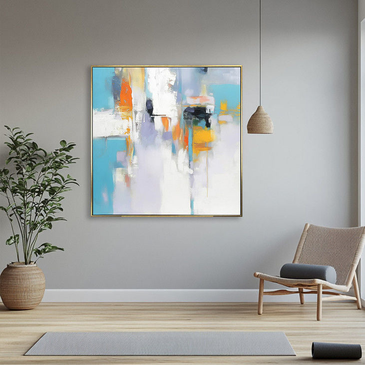 Contemporary Blue Based Abstract Art #YX136