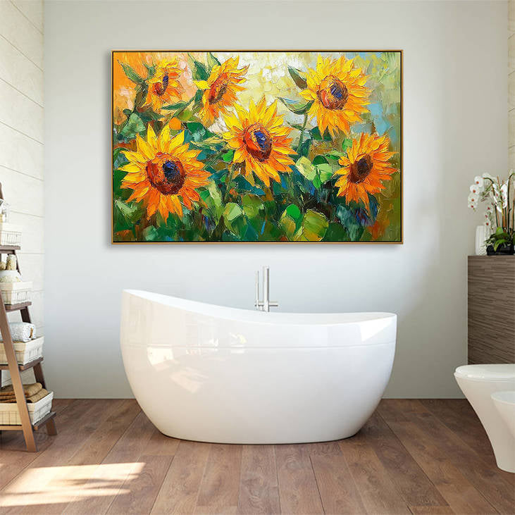 Golden Sunflower Hand Painted Canvas #YX348