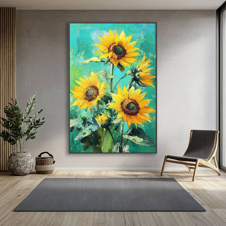 Hand Painted Sunflower Canvas Art #YX326