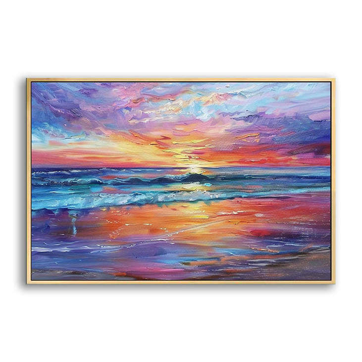 Colorful Beach Sunset Art #VA308