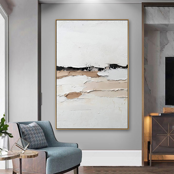 Beige & Black Abstract Art for Home  #YX202
