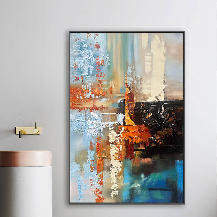 Hand - Painted Modern Abstract Canvas #YX217
