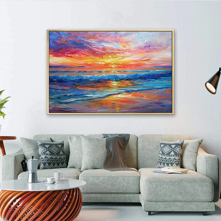 Hand Painted Seaside Sunset #VA310