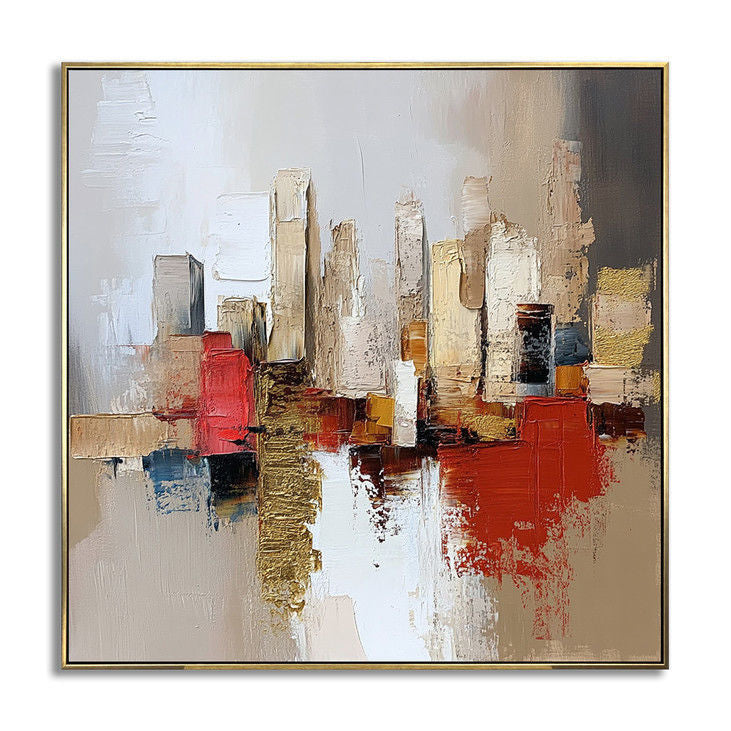 Textured Urban Landscape Hand-painted Canvas #YX13