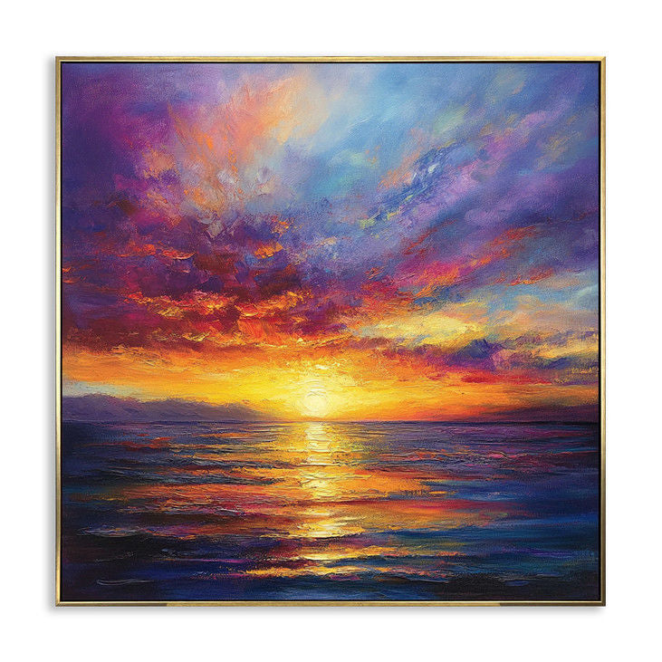 Colorful Sunset Seascape Handmade Canvas #YX140
