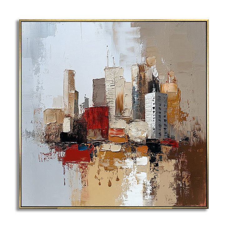 Abstract Hand Painted Cityscape #YX20