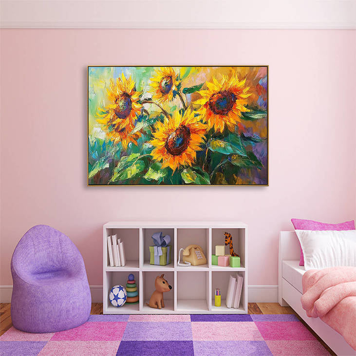Vibrant Sunflower Hand Painted Artwork #YX349