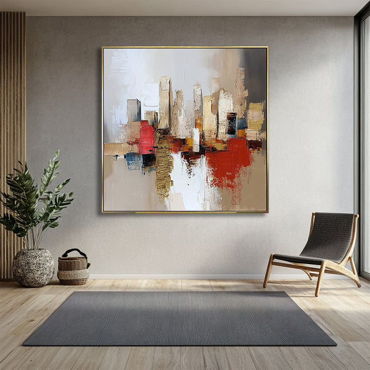 Textured Urban Landscape Hand-painted Canvas #YX13