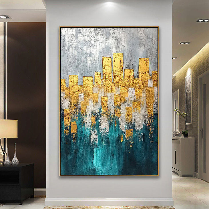 Contemporary Gold Foil City Art #YX78