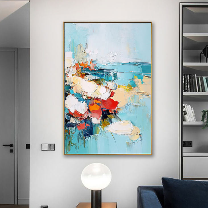 Hand Crafted Abstract Coastal Canvas #YX165