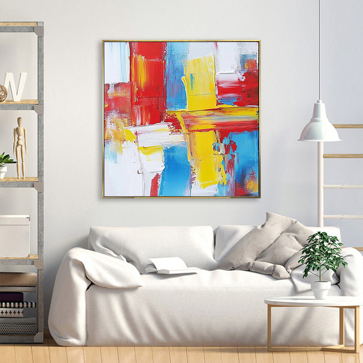 Vibrant Abstract Color Block Canvas Art #YX135