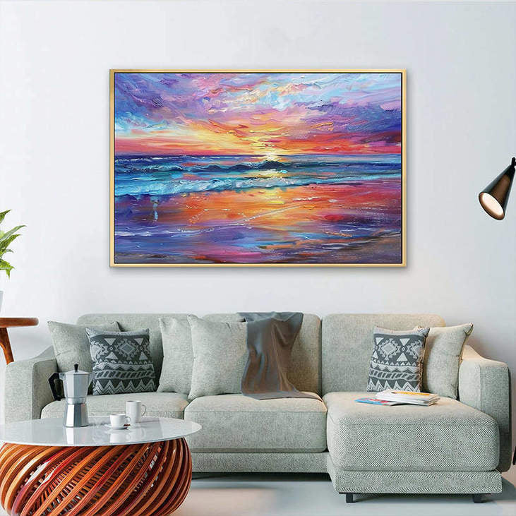 Colorful Beach Sunset Art #VA308
