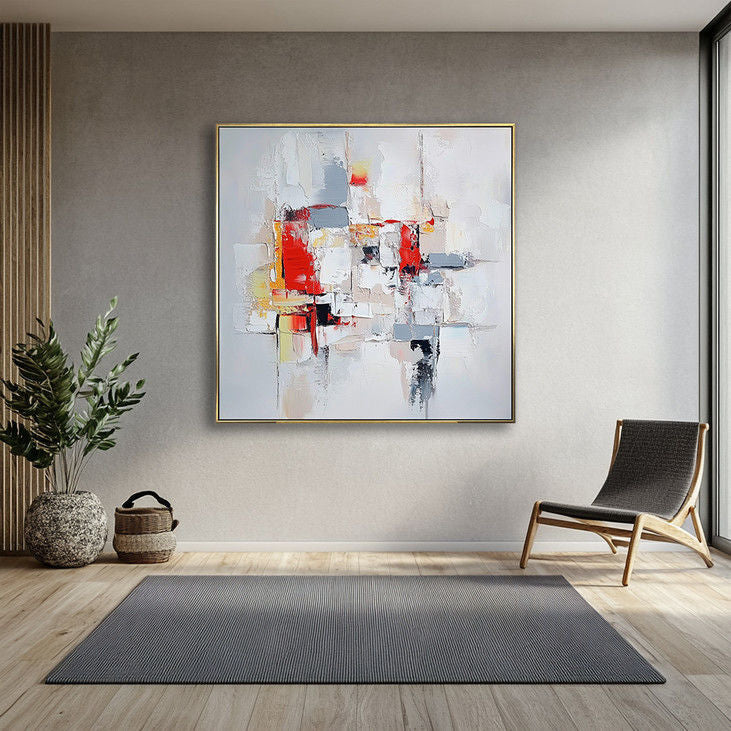 Abstract Geometric Wall Art Modern Textured Canvas Decor #YX31