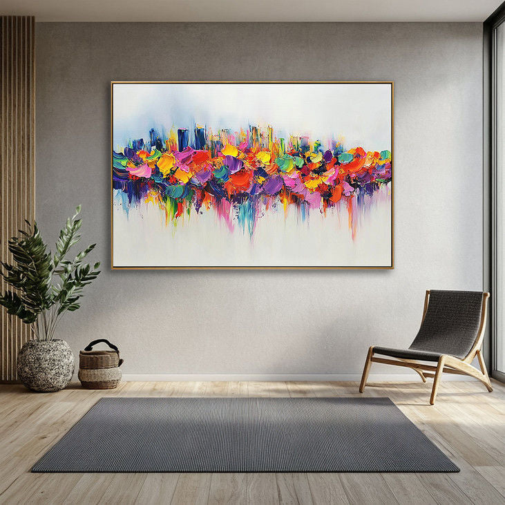 Abstract Colorful Cityscape Canvas Art #YX104