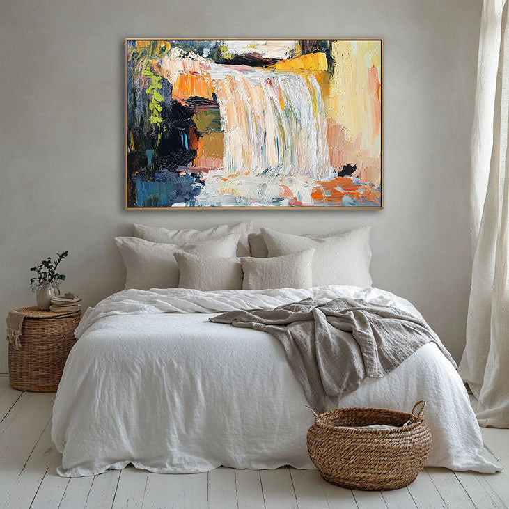 Hand Painted Colorful Waterfall Art #YX102