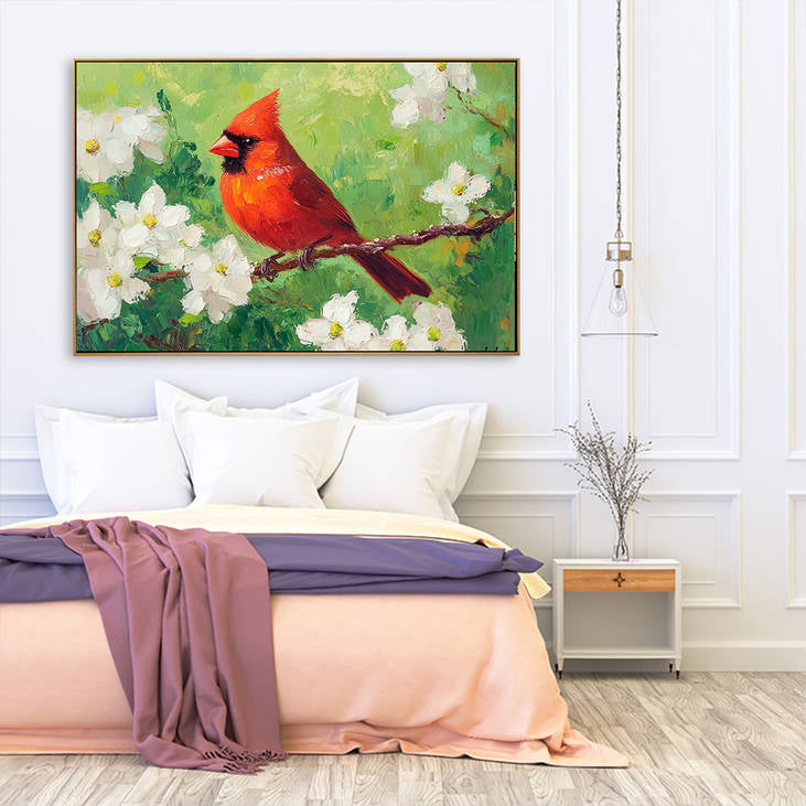 Hand Painted Red Cardinal Art #YX205