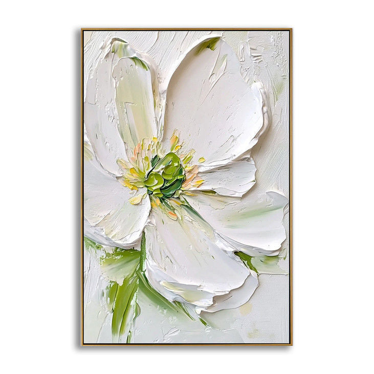Textured White Flower Canvas Art #YX44